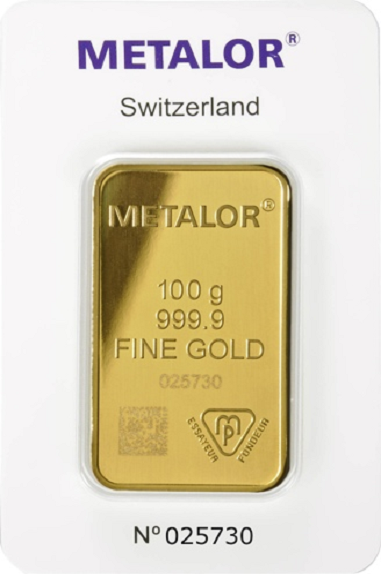 Metalor 100g Gold Bar